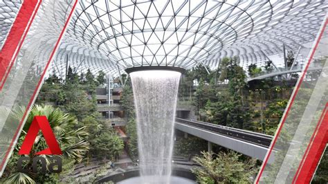 singapore airport waterfall youtube